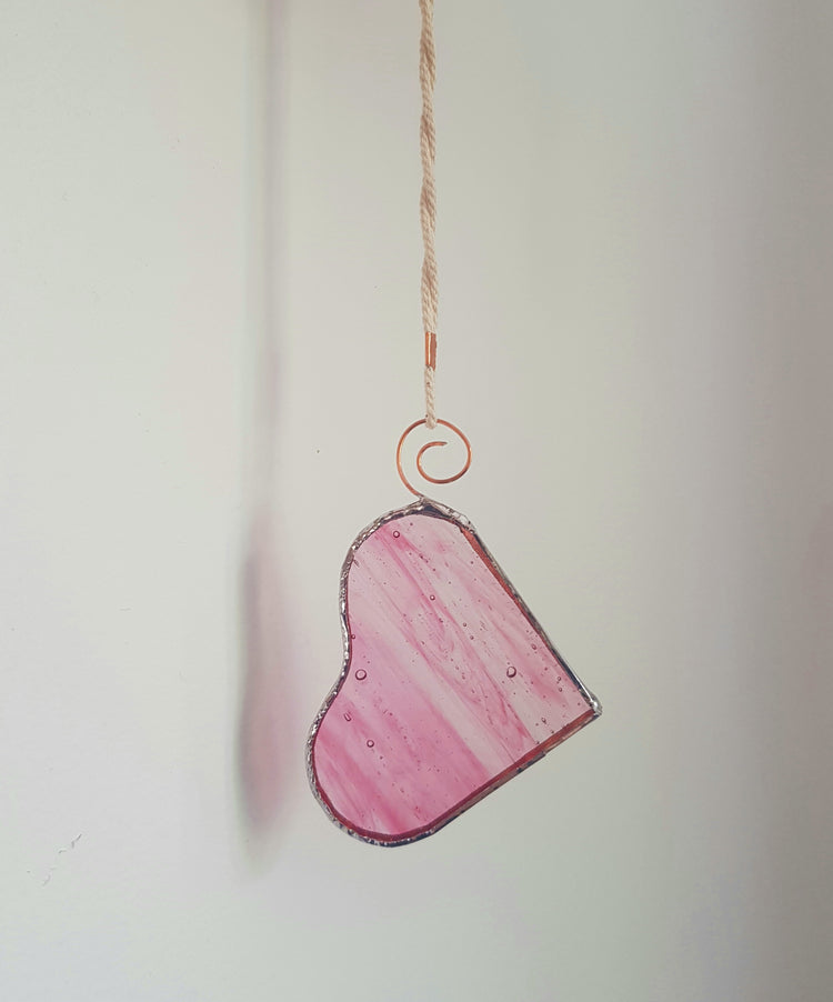 Hanging Stained Glass Hearts