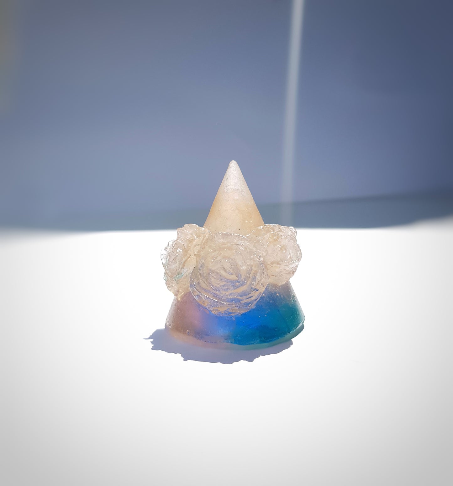 Cast glass - Ring holder , Triple Rose (limited one)