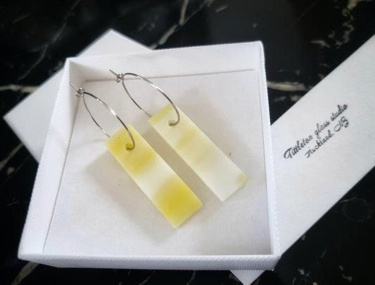 Long Bar, 'Clouds & Sun' glass hoops - SALE