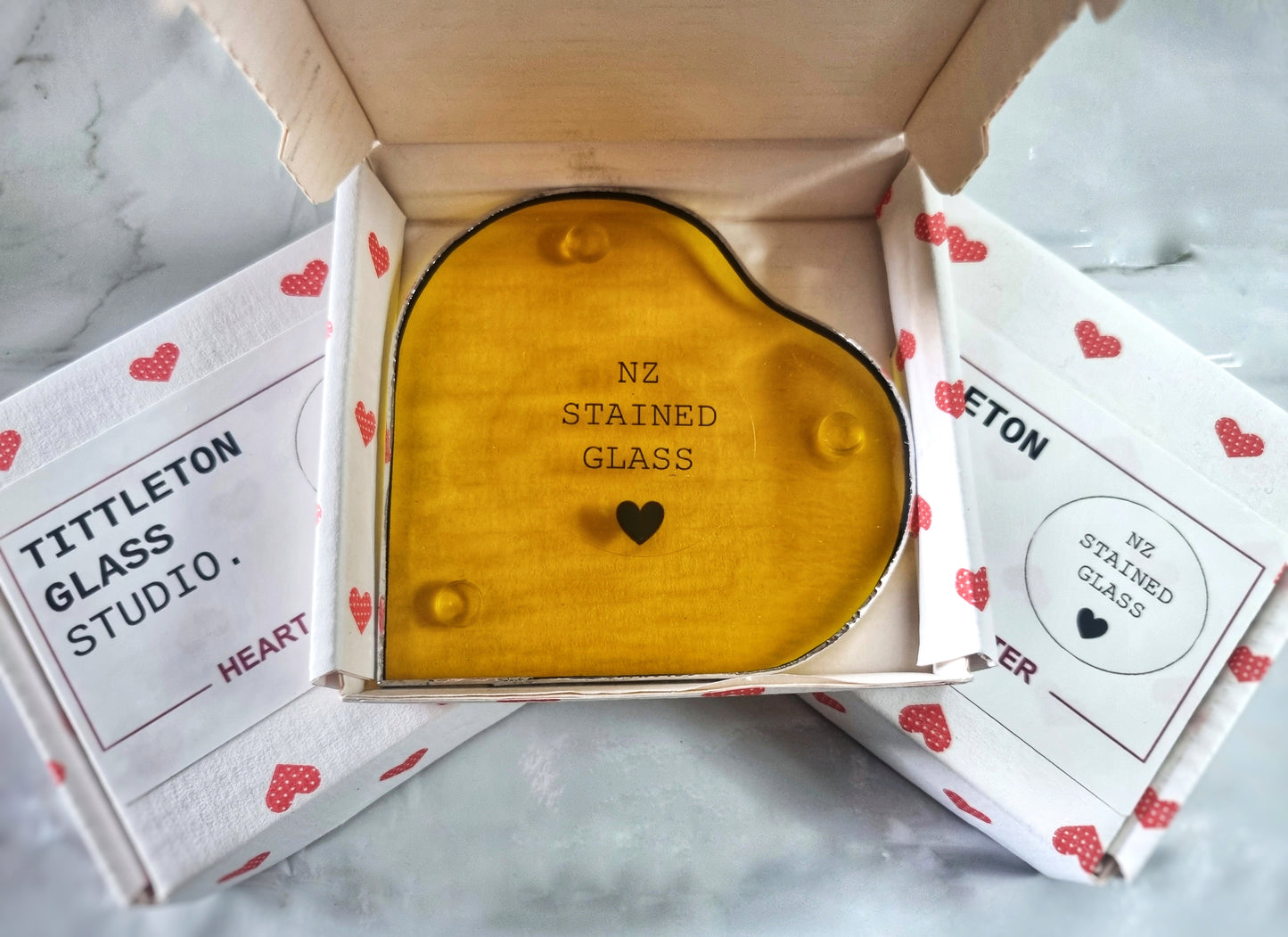 Heart Coaster - Vintage Yellow