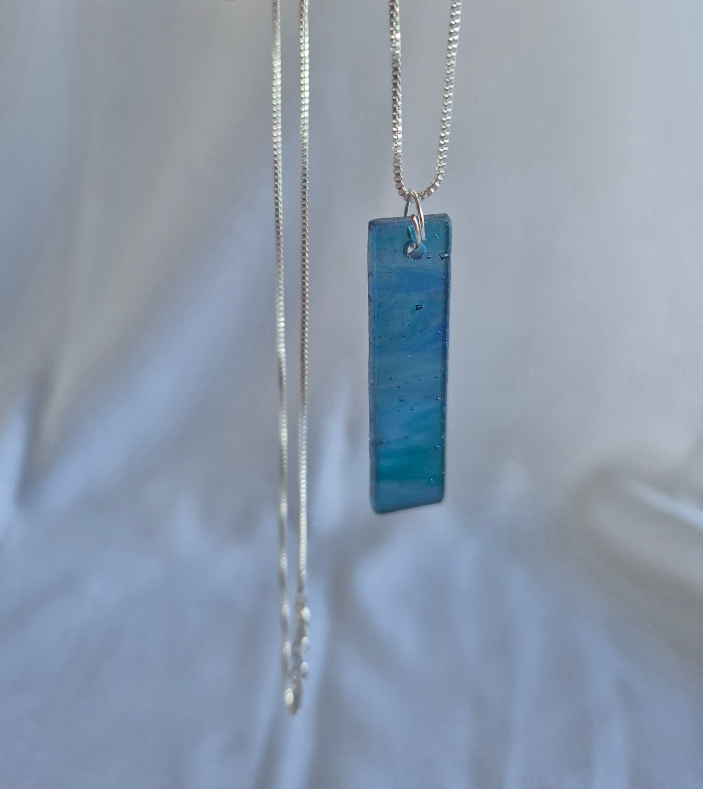 NEW 'Paua' Glass, Sterling silver Necklace