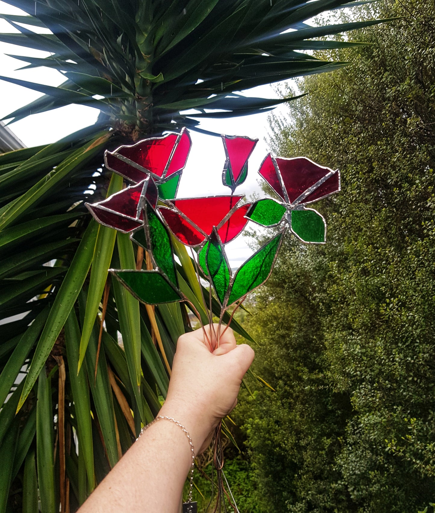 Stained Glass - Leaf stem , Large