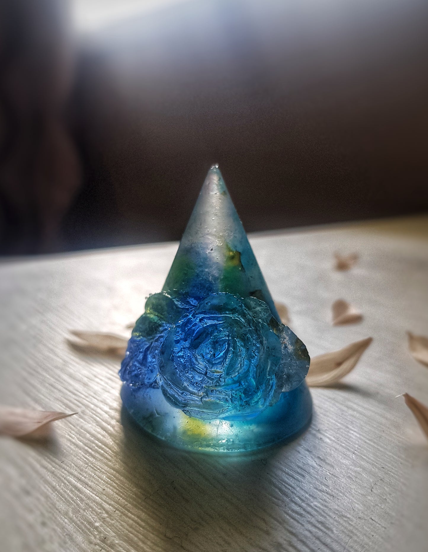 Cast glass - Ring holder , Rose & leaf (limited one)