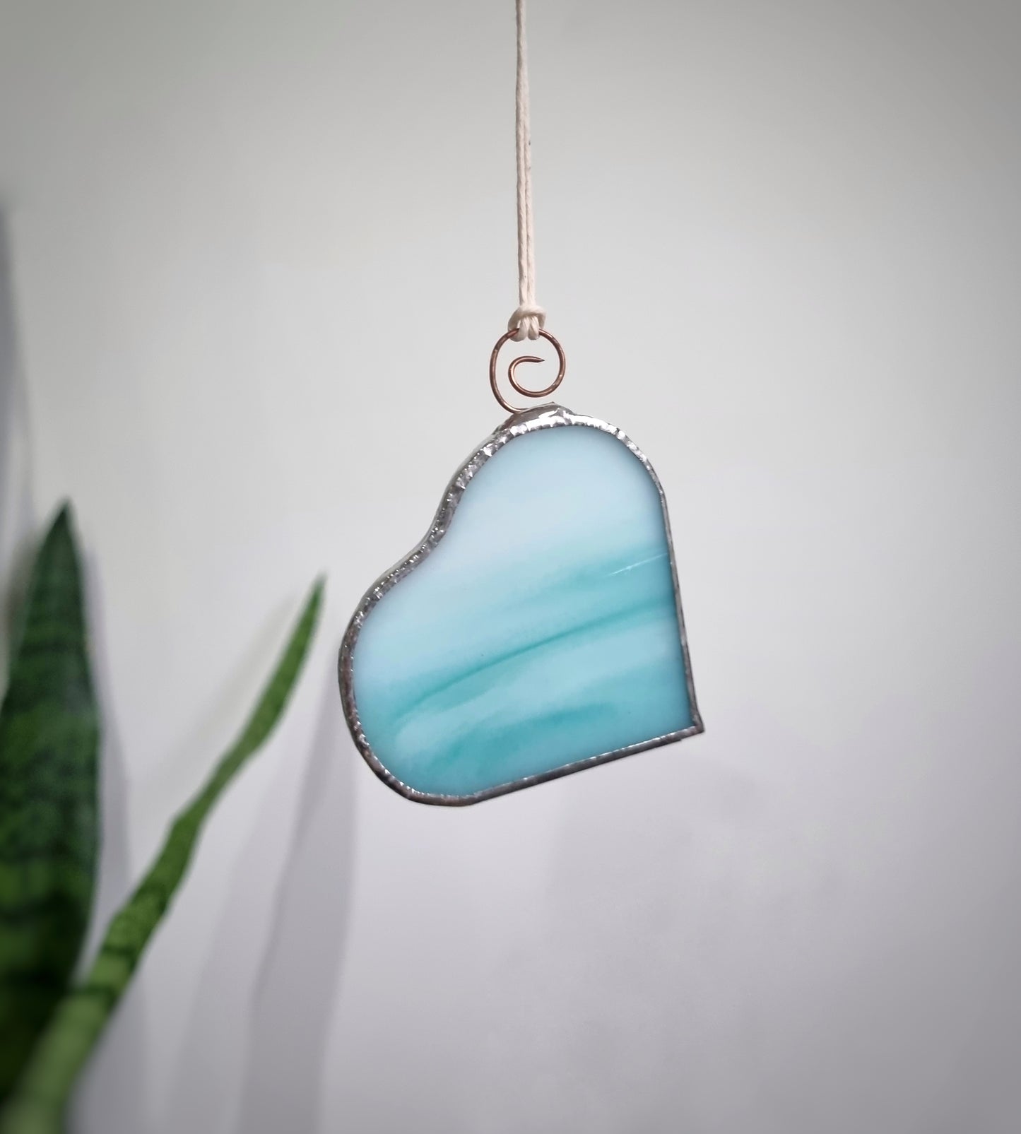 Hanging Glass Heart, Ocean Wave