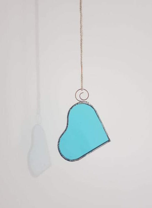 Stained Glass - Heart , Sky blue