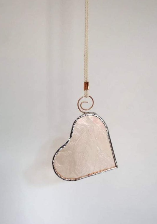 Stained Glass - Heart , Champagne