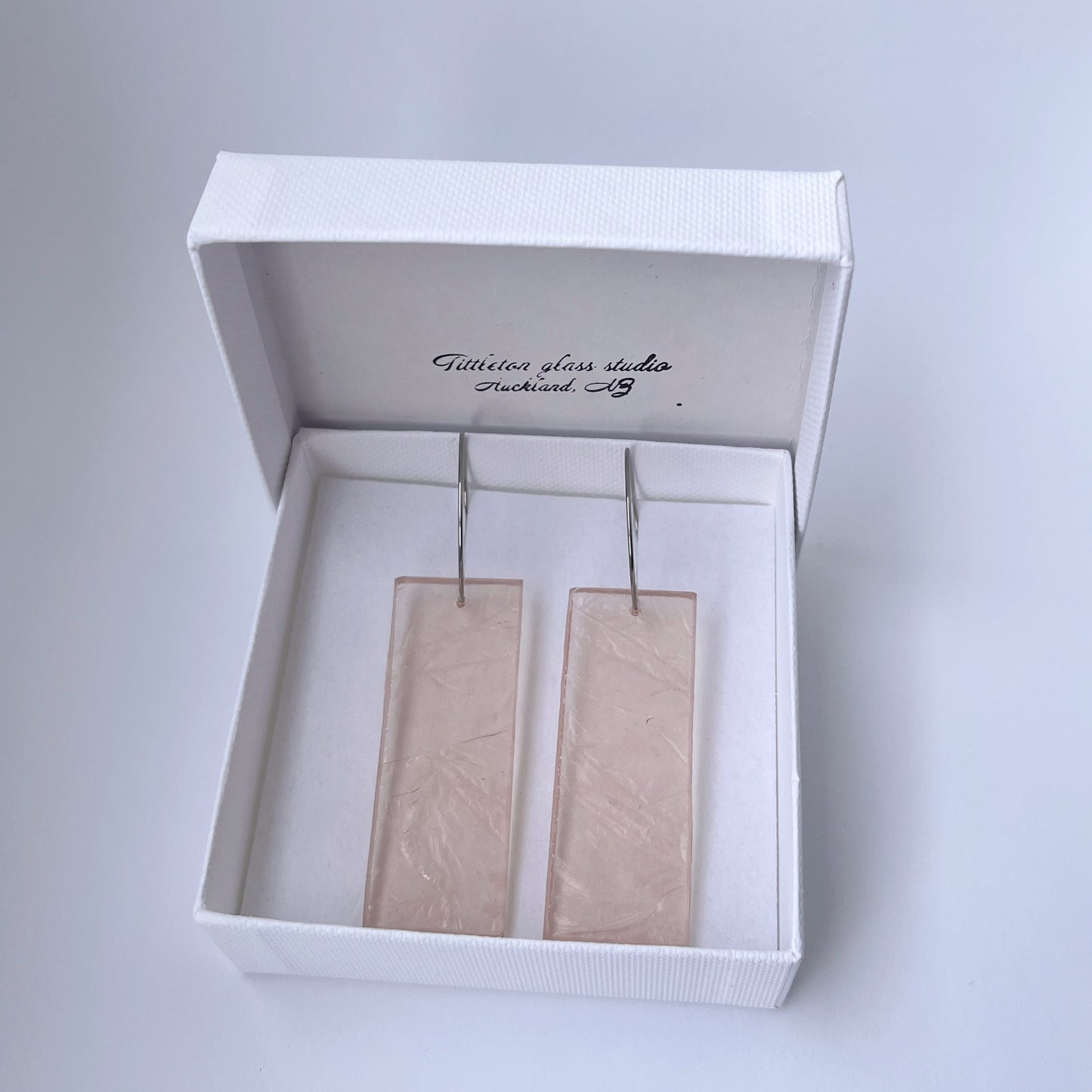 Long X wide bar, Earrings 'Champagne' glass